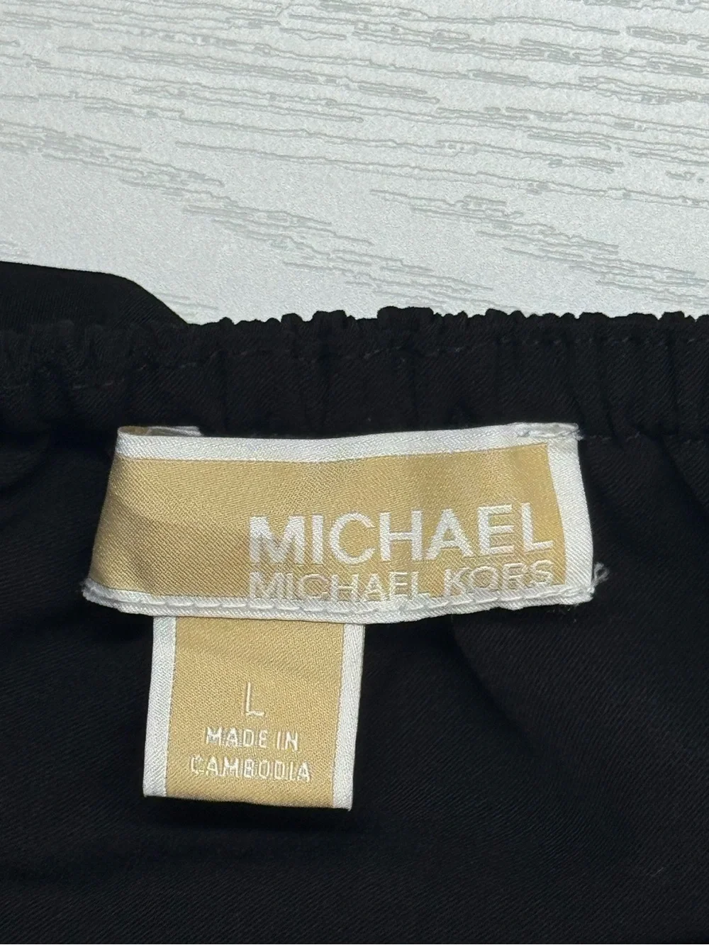 Michael Kors Black Off Shoulder Ruffle Blouse Long Sleeve Elastic Top Size L